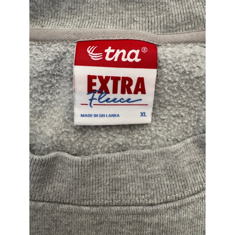 Aritzia TNA Extra Fleece Heavyweight Crewneck Sweatshirt Gray Oversized XL RARE - Picture 3 of 7
